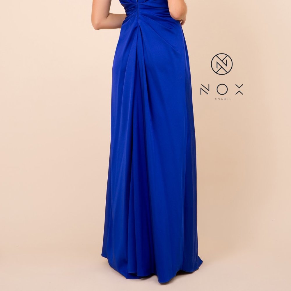 Leg Slit Sleeveless A-Line Long Prom Dress 8347 - Picture 6 of 7